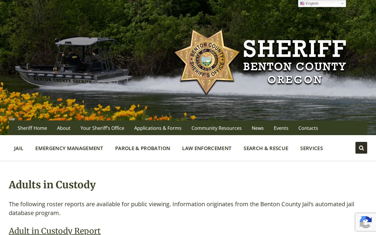 Benton County release and current-custody report update definitions