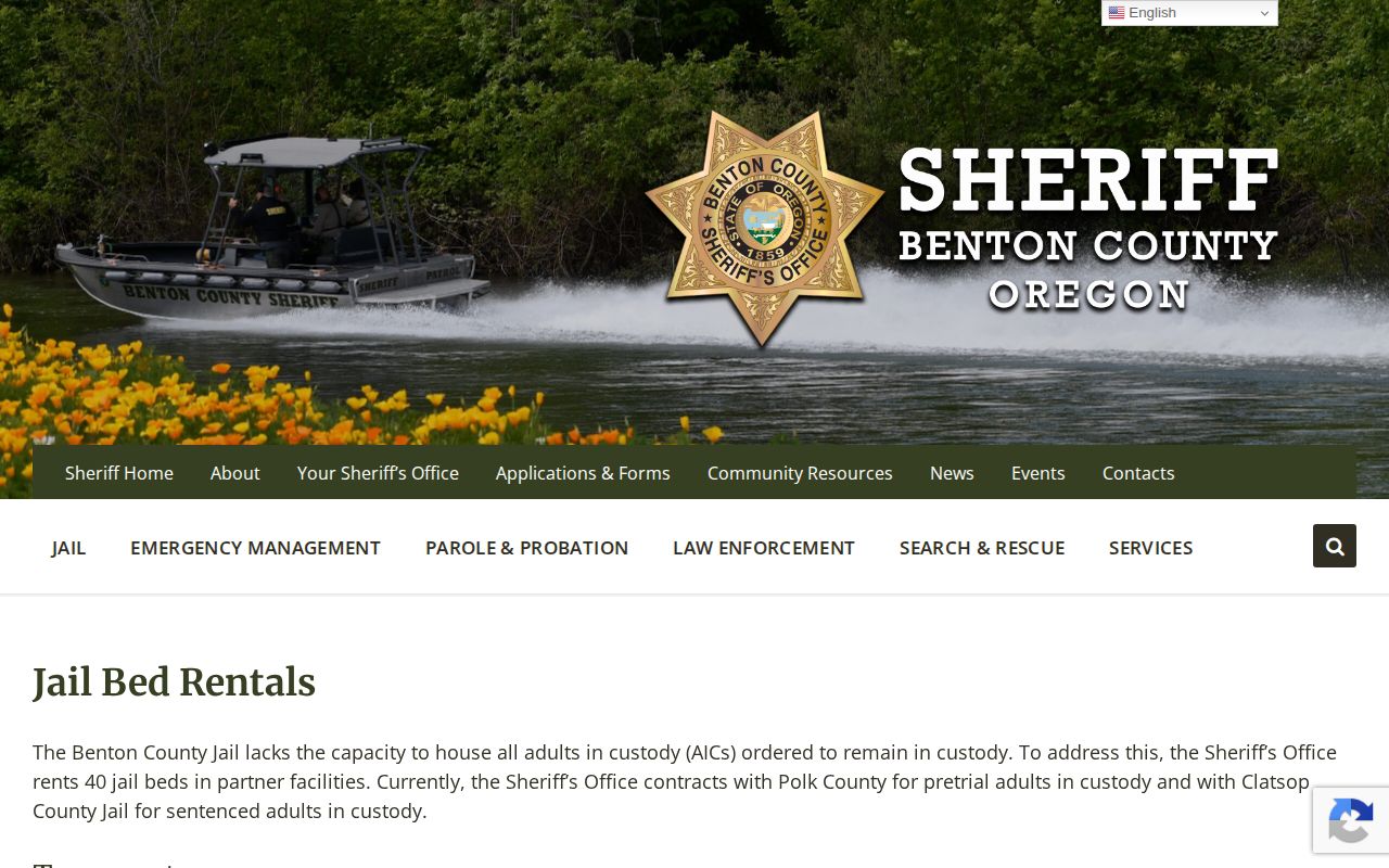 Polk County Jail contract custody and Benton County release distinction